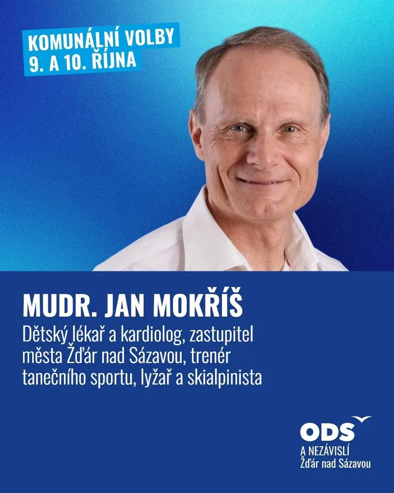 Kampaňová grafika kandidáta č. 3 MUDr. Jana Mokříše